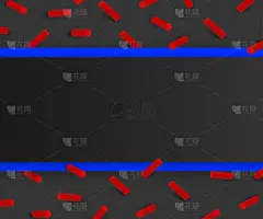 黑色纹理背景与红色3d几何图案。