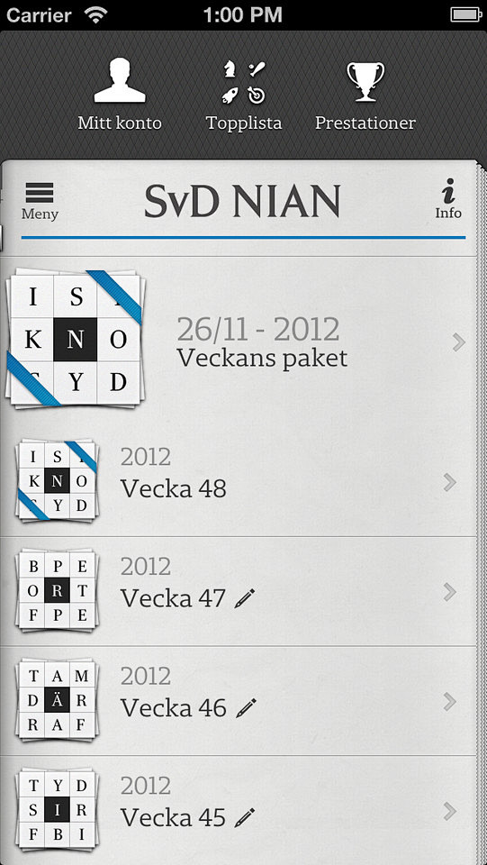 SvD NIAN文字游戏手机界面设计，来...