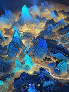 AI绘画| 视觉盛宴千里江山图现代渲染 咒语 - 小红书