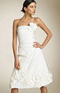 2011年短款婚纱礼服 白色抹胸进口段短款婚纱-珍爱婚纱网