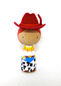 Wooden Peg Doll Kokeshi Toy Story Inspired Cowgirl