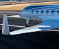 Aerodynamic clean-wing and winglet on Gulfstream jet, a design that maximizes fuel-efficiency for greater sustainability