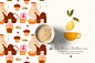 下午茶时光主题点心甜点手绘图案无缝背景素材 Tea Time Patterns - 设汇