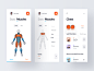 Muscles Condition Heatmap design typography simple workout fitness training gym heatmap graphic excercise running health ios mobile clean minimal interface app ux ui