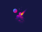 Meteor explosion night mbe light fire illustration identity vector stars space city meteor