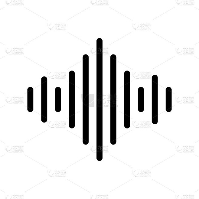 声音音频波矢量图标。声音线艺术矢量图标