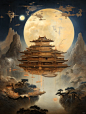 AI国风宇宙｜星际江湖系列—木构飞行基地6