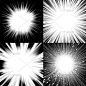 爆炸漫画黑白线条光束矢量图背景设计素材 EPS格式【SL0138】-淘宝网