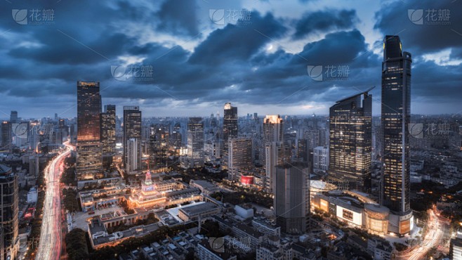 济南,夜晚,建筑结构,亚洲,建筑外部,图像,现代,著名景点,无人,路