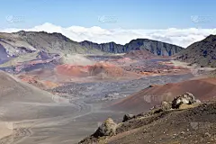 哈雷卡拉火山口,毛伊岛,火山渣锥,火山岩,太平洋岛屿,云,著名景点,小路,石头,岩石