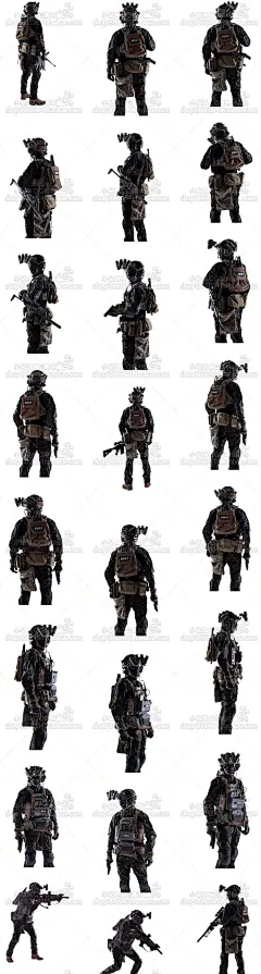 高清特种兵服饰造型素材 人物插画设计 游戏角色概念设定 png-淘宝网