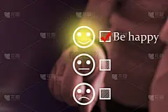 商人选择评分快乐的图标。客户服务体验和企业满意度调查理念。