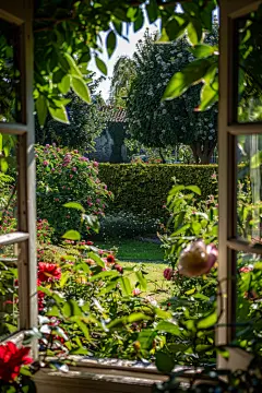植物窗户风景图片摄影图