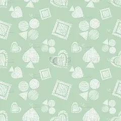 无缝矢量几何图案与图标的扑克牌。背景与手绘纹理几何图形。彩色图形插图模板包装，web背景，墙纸