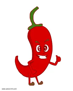 手绘翘着屁股的辣椒插画_3026918256