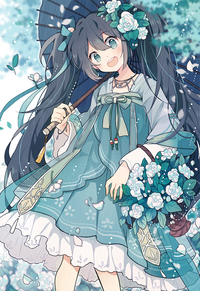 vocaloid初音未来同人图插画壁纸茉莉花miku半次元第一中文cos绘画