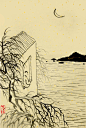 「 老树画画 」. 秋风落霜叶，残月照江湖。总说在路上，何处是归途？