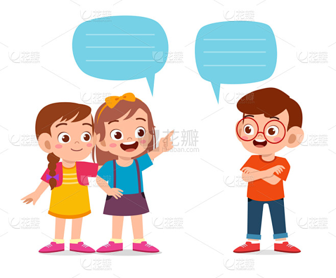 可爱的,儿童,幸福,女孩,男孩,对话气泡框,绘画插图,书,人,重返校园