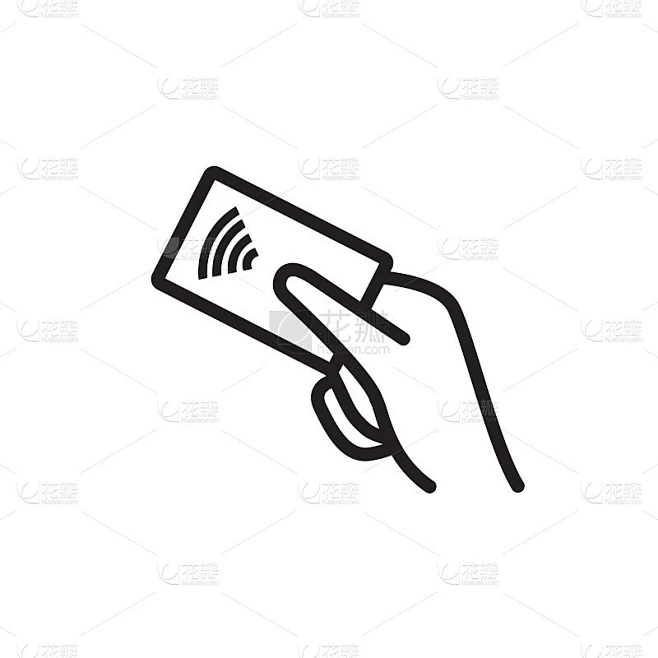非接触式支付图标。Rfid wifi nfc支付矢量符号。线无现金支付图标图片_其他图片图片素材-花瓣网