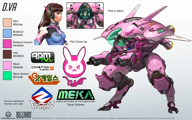 #配色#，#守望先锋#，#d.va#-花瓣网