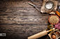 Photograph Ingredients for baking on empty dark wooden background with plac by Sergey Kotenev on 500px@北坤人素材