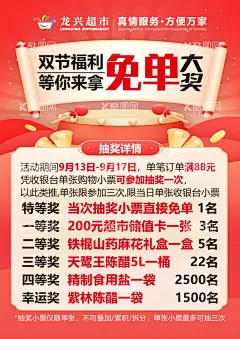 抽奖海报  - 源文件下载【酷图网】抽奖,海报,项目,免单,标签