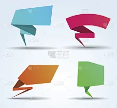 折纸信息图彩色横幅套