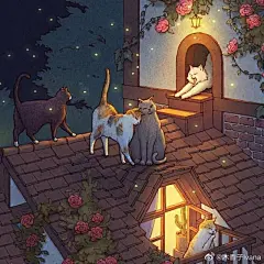 绘画超话今日插画分享
这位画师的画里
总是聚集着一群可爱的猫咪
你可以看到喵喵们所有的顽皮、慵懒与好奇心

By 韩国插画师Limduey
#遇见艺术##插画分享# ​​​​