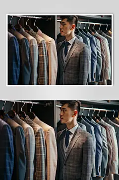 AI数字艺术西装定制西服店摄影图-众图网
