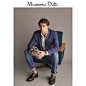 Massimo Dutti 男装 修身版羊毛/亚麻格纹西装外套 02057318400-tmall.com天猫
