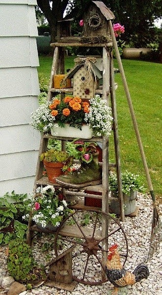 给你的花园或阳台也弄一个这样的花架子吧