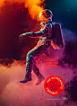 The Astronauts Company : Colorful and dynamic portraits of people in spacesuits for the launch of the Astronauts Company. 