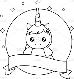 可爱的,小的,独角兽,缎带,华丽的,飘然,小马,自然美,动物,童话故事
