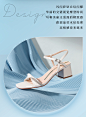 星期六一字带凉鞋钻条2023春夏新款羊皮仙女鞋粗跟方头MD32115D18-tmall.com天猫