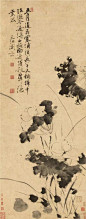 徐渭在绘画中，将自己的书法技巧和笔法融于画中，使人觉得他的泼墨写意画简直就是一幅慷慨淋漓的苍劲书法。正如张岱所言：“今见青藤诸画，离奇超脱，苍劲中姿媚跃出，与其书法奇绝略同。昔人谓摩诘之诗，诗中有画，摩诘之画，画中有诗；余谓青藤之书，书中有画，青藤之画，画中有书。”