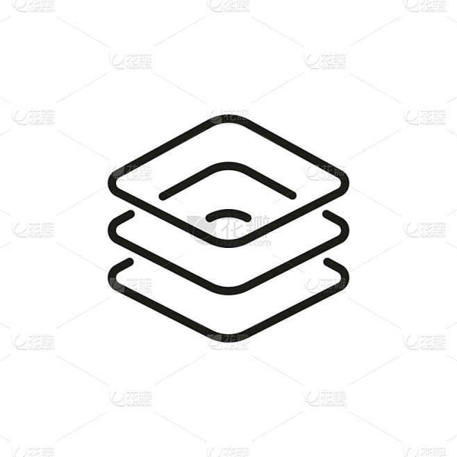 Simple layers line icon.