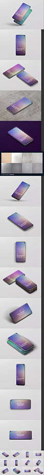 时尚高端逼真质感的三星安卓手机galaxy S10 UI样机展示模型mockups