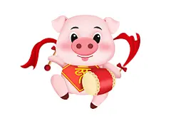 2019猪年新年3D卡通红色喜庆可爱小猪恭喜发财海报PSD设计素材-淘宝网
