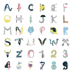 插画家Ana Melo用一个个模样不同但自带卖萌属性的动物来诠释26个英文字母和10 个阿拉伯数字。