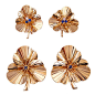 Tiffany & Co. Diamond Sapphire Yellow Gold Flower Earrings/Clips 1