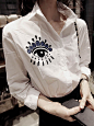 2013冬装新款 韩国代购Joky Young「歌剧·眼」歌剧眼睛Logo衬衫-淘宝网