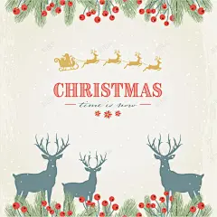 圣诞节简约驯鹿卡片背景矢量图 马车 驯鹿 背景 设计图片 免费下载 页面网页 平面电商 创意素材
