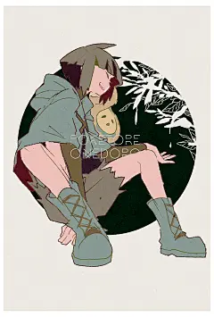 画师仅仅运用了平涂，再加上自己独特的色彩搭配就形成了节奏感非常强的画面
主页：http://10domu08.tumblr.com/