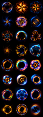 Experiments with optical flares (2) : Abstract mystical background.Radial optical flares.