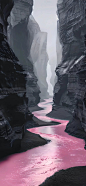 壁纸‖ 粉色山峰河流壁纸套图
