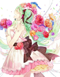 侵删◇◆ P站 pixiv 插画 唯美 动漫 二次元 手绘 板绘 色彩 同人少女 意境 初音未来 V家