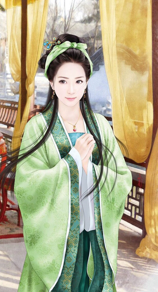 10:14:17古风手绘美人  言情  柳青眉/绘1喜欢古风   古装 发钗美人图