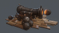 Pirate Cannon, Tobias Koepp : Currently taking a "break" from my other environment because I am creating a diorama scene for Sketchfab's "Artist in Residence" programme. This cannon will be one of the assets in the scene. All texturing