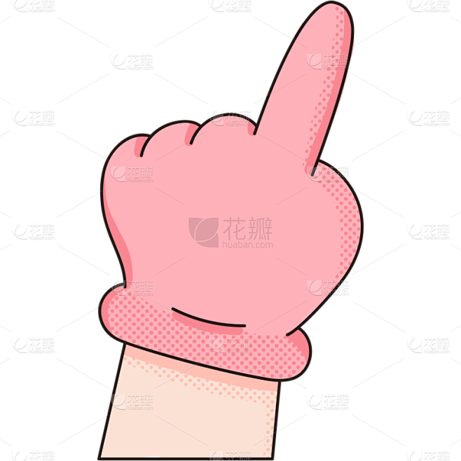 卡通风手势表达系列-指素材-花瓣网