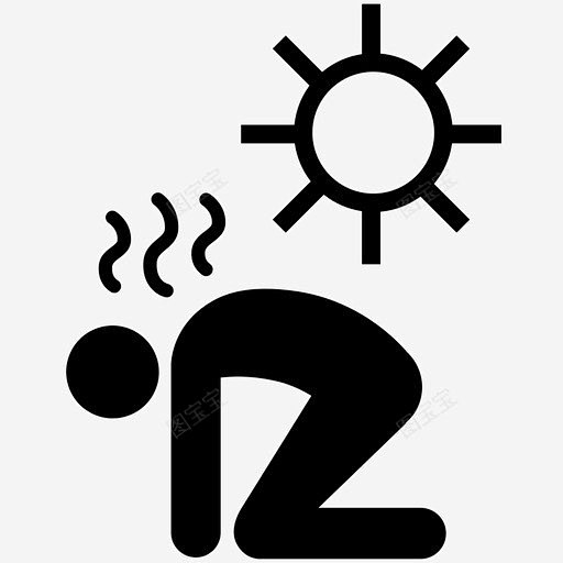 中暑头晕乏力图标svg_图宝宝 中暑 乏力 发热 头晕 日晒 虚弱